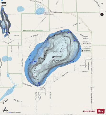 Avalon Lake depth contour Map - i-Boating App - Streets