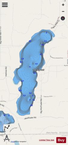 Big Wolf, Lake depth contour Map - i-Boating App - Streets