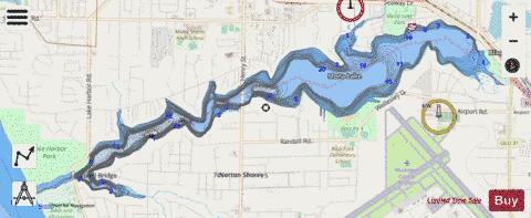 Mona Lake depth contour Map - i-Boating App - Streets