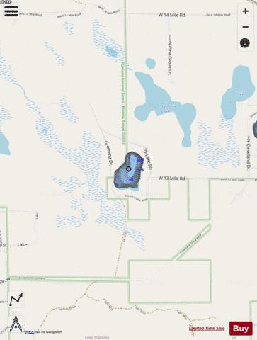 Greening Lake depth contour Map - i-Boating App - Streets