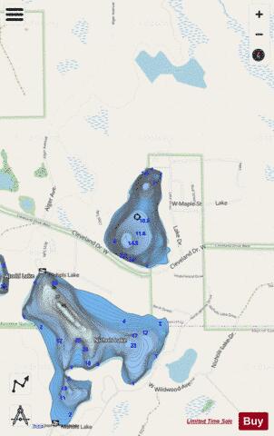 Walkup Lake depth contour Map - i-Boating App - Streets