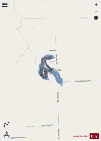 Tee Lake depth contour Map - i-Boating App - Streets