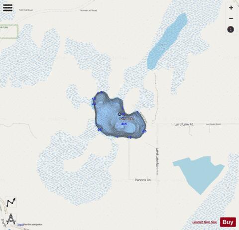 Laird Lake depth contour Map - i-Boating App - Streets