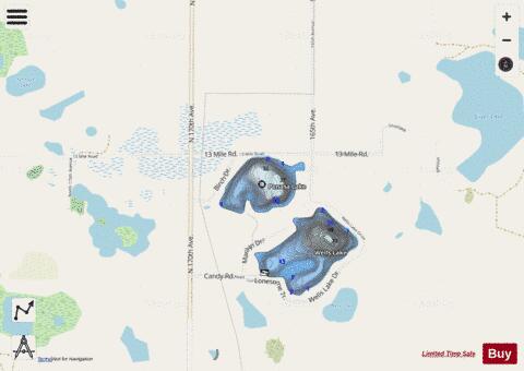 Penasa Lake depth contour Map - i-Boating App - Streets