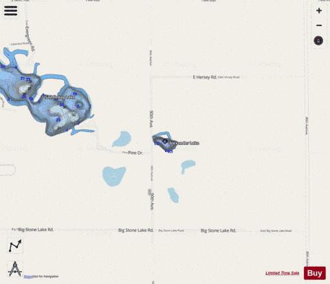 Alexander Lake depth contour Map - i-Boating App - Streets