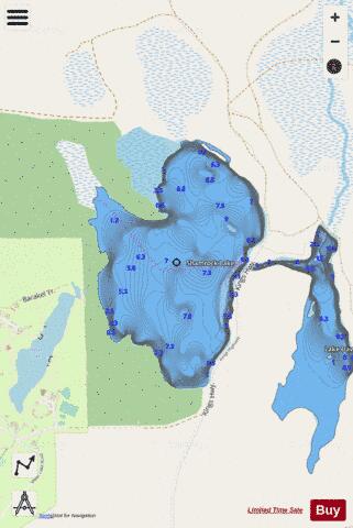Shamrock Lake depth contour Map - i-Boating App - Streets