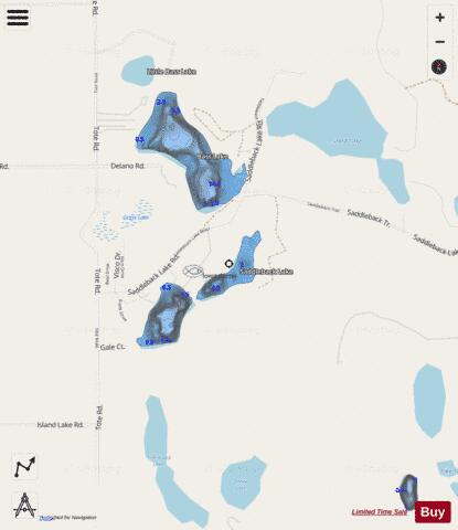 Saddleback Lake (NE) depth contour Map - i-Boating App - Streets