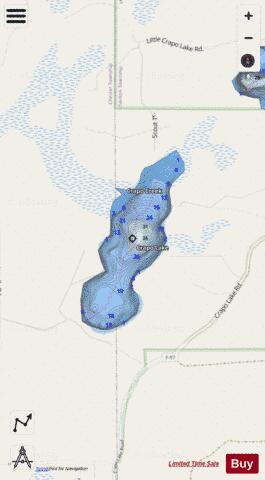 Crapo Lake depth contour Map - i-Boating App - Streets
