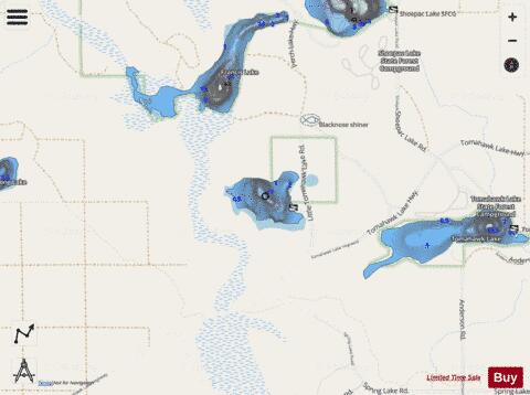 Little Tomahawk Lake depth contour Map - i-Boating App - Streets