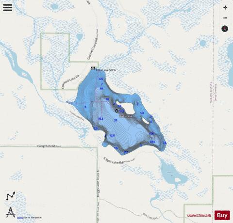 Ross Lake depth contour Map - i-Boating App - Streets