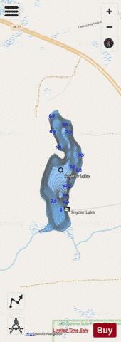 Snyder Lake depth contour Map - i-Boating App - Streets