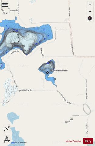 Little Pleasant Lake depth contour Map - i-Boating App - Streets