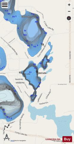 Mud Lake depth contour Map - i-Boating App - Streets