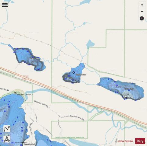 Middle Lake depth contour Map - i-Boating App - Streets