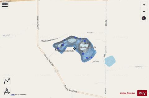 School Section Lake depth contour Map - i-Boating App - Streets