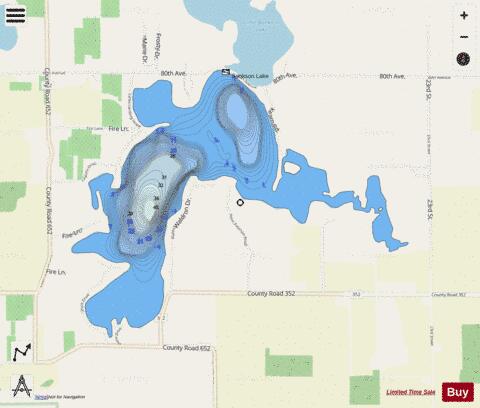 Bankson Lake depth contour Map - i-Boating App - Streets