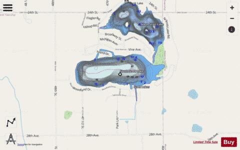 South Scott Lake depth contour Map - i-Boating App - Streets
