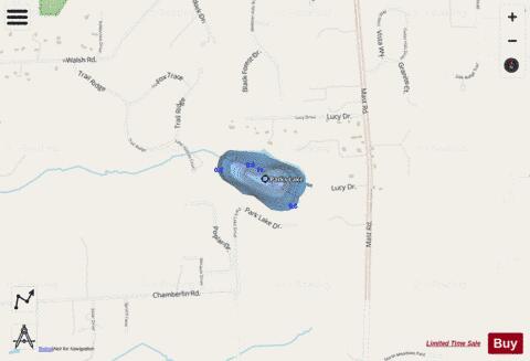 Parks Lake depth contour Map - i-Boating App - Streets