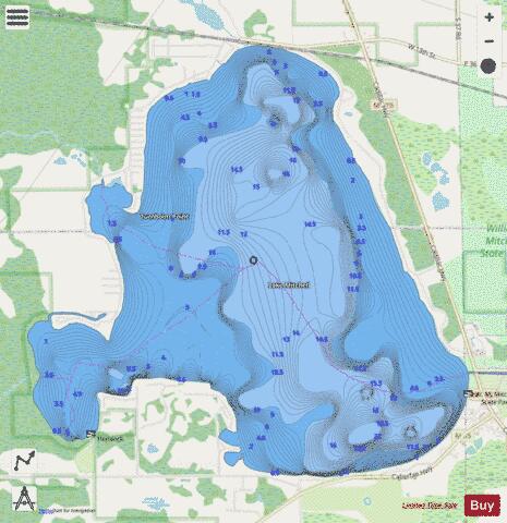 Mitchell, Lake depth contour Map - i-Boating App - Streets