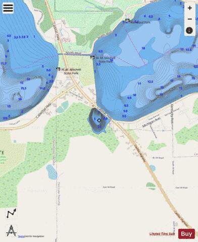 no name depth contour Map - i-Boating App - Streets