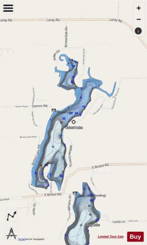 Bristol Lake depth contour Map - i-Boating App - Streets