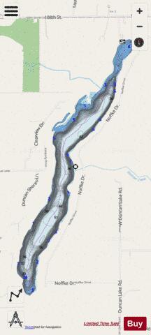 Duncan Lake depth contour Map - i-Boating App - Streets