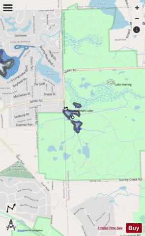 Chamberlain Lakes depth contour Map - i-Boating App - Streets