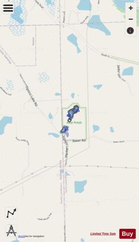Fenton Trout Ponds depth contour Map - i-Boating App - Streets