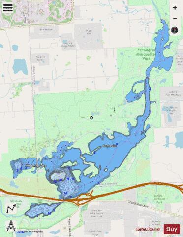 Kent Lake depth contour Map - i-Boating App - Streets