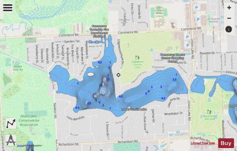 Lower Straits Lake depth contour Map - i-Boating App - Streets