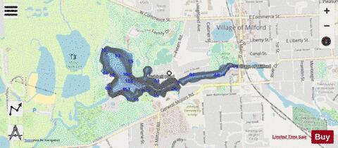 Mill Pond depth contour Map - i-Boating App - Streets