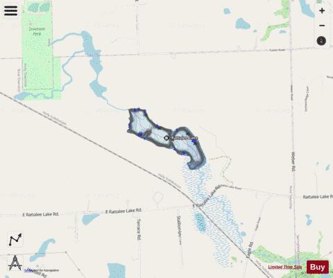 Rattalee Lake depth contour Map - i-Boating App - Streets