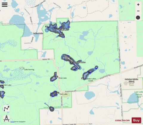West Graham Lake depth contour Map - i-Boating App - Streets
