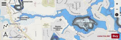 Woodhull Lake depth contour Map - i-Boating App - Streets