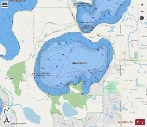 Centerville depth contour Map - i-Boating App - Streets