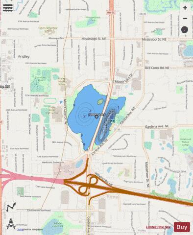 Moore depth contour Map - i-Boating App - Streets