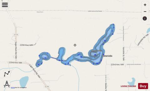 Burns depth contour Map - i-Boating App - Streets