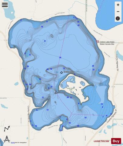 Cotton depth contour Map - i-Boating App - Streets