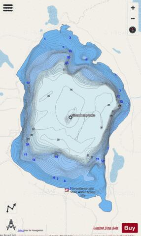 Strawberry depth contour Map - i-Boating App - Streets