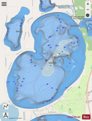 Sallie depth contour Map - i-Boating App - Streets
