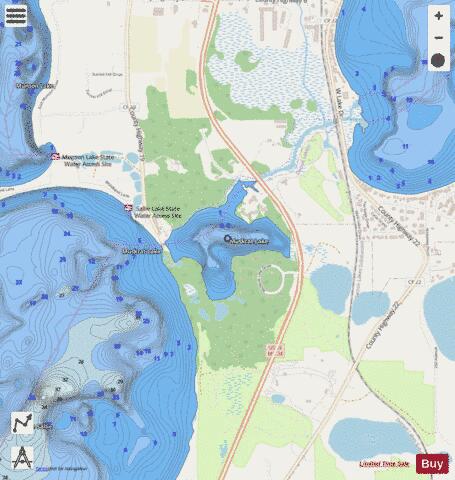 Muskrat depth contour Map - i-Boating App - Streets