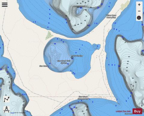 Windigo depth contour Map - i-Boating App - Streets