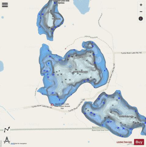 North Twin depth contour Map - i-Boating App - Streets