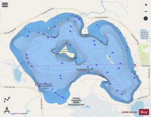 Blackduck depth contour Map - i-Boating App - Streets
