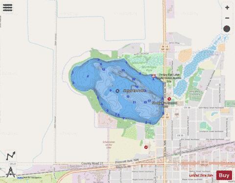 Sleepy Eye depth contour Map - i-Boating App - Streets