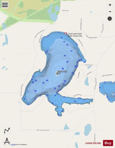 Chub depth contour Map - i-Boating App - Streets