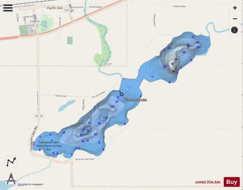 Tamarack depth contour Map - i-Boating App - Streets