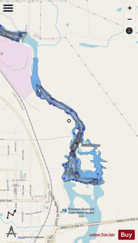 Scanlon Reservoir depth contour Map - i-Boating App - Streets