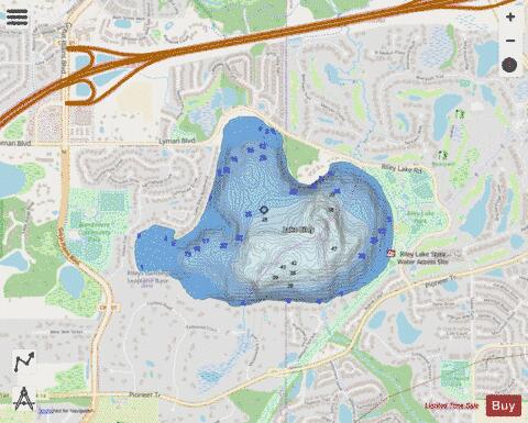 Riley depth contour Map - i-Boating App - Streets