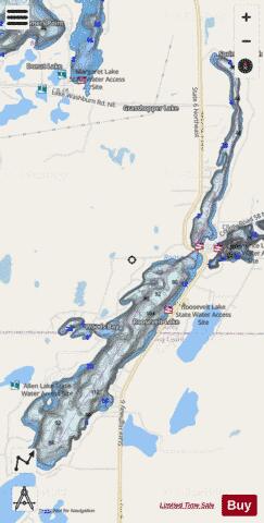 Roosevelt depth contour Map - i-Boating App - Streets
